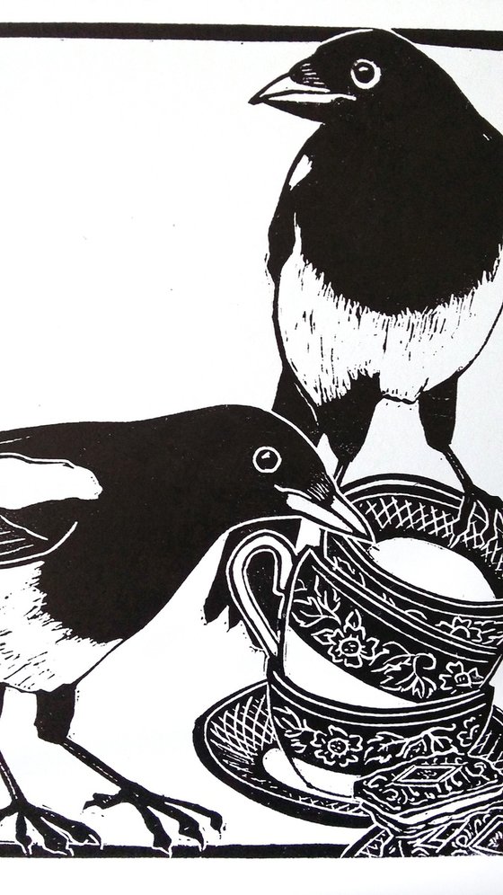 The Magpies who came to tea (two for joy)