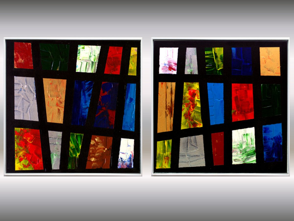 Windows - Abstract - Acrylic Painting - Canvas Art by Edelgard Schroer