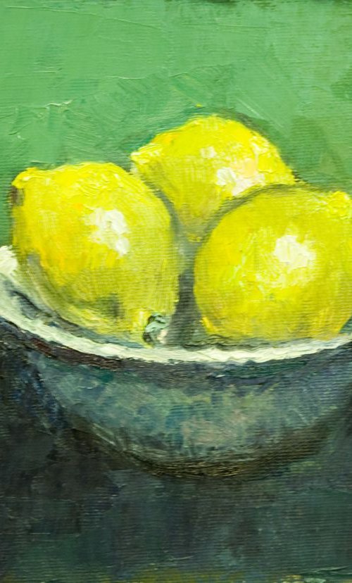 Three Lemons in a Bowl by Andre Pallat