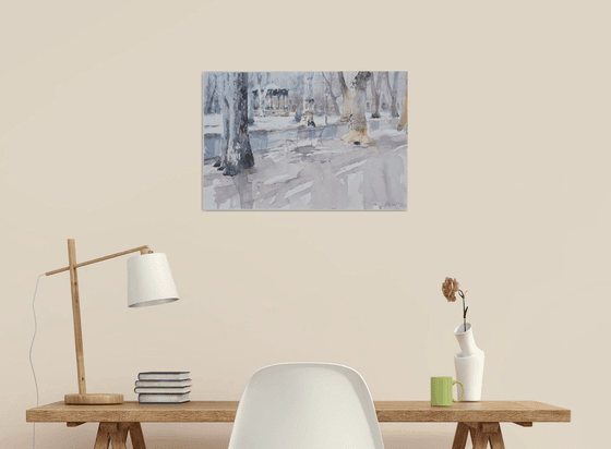 Park in the snow (Zrinjevac)