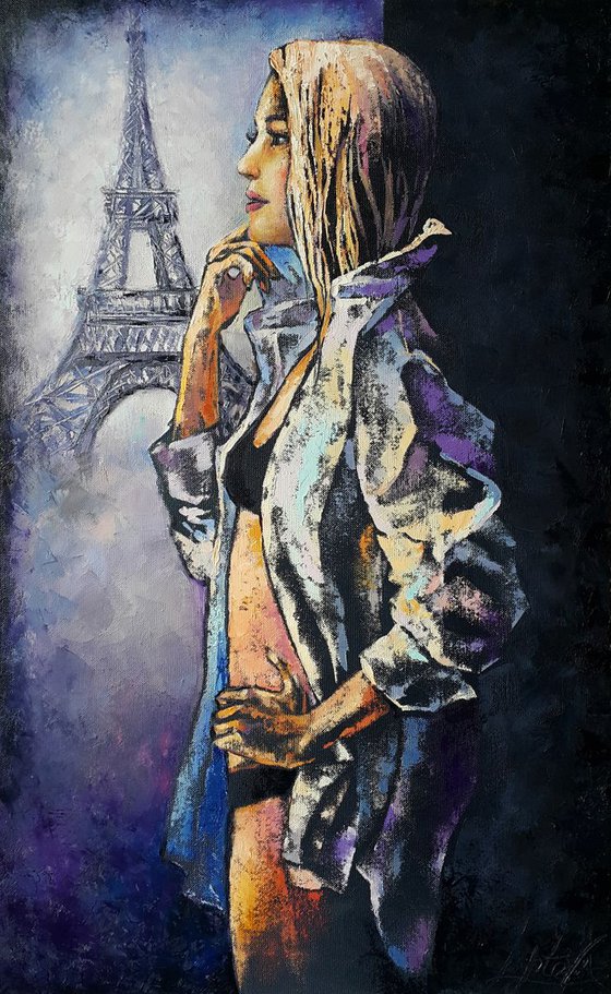 Paris - oil painting, palette knife