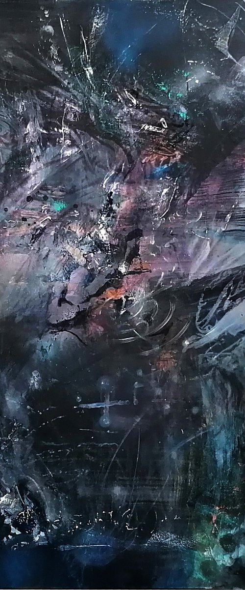 Gigantic Size XXL Painting Enigmatic Bizzare Abstract Mindscape By O KLOSKA by Kloska Ovidiu