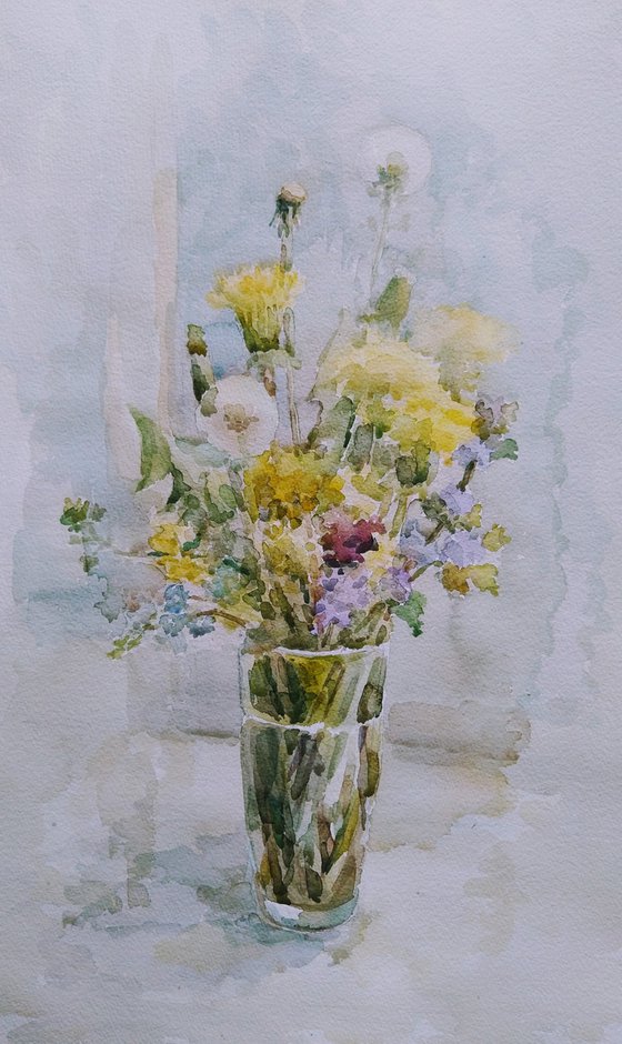 Dandelions. Original watercolour painting.