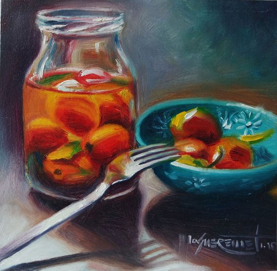 ’A TOMATO-JAR’ – Small Oil Painting on Panel
