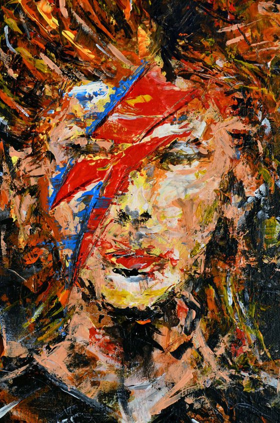 Ziggy Stardust 2019 - Original Acrylic Painting Art on Canvas Ready To Hang