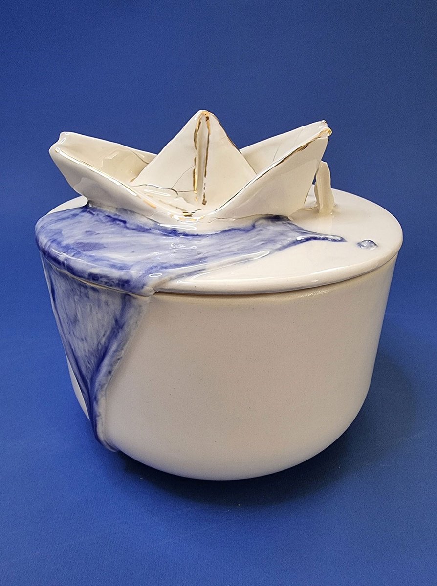 Transport Clay Sculpture By Zlatina Krusteva, 5 X 5", "Boat Ii", Original Artwork