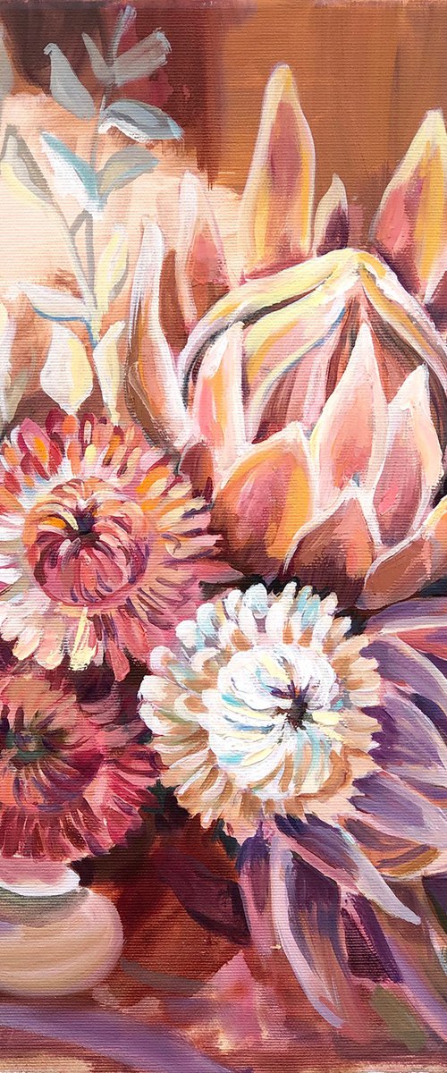 Exotic Protea Bouquet . Limited Print by MOMALYU