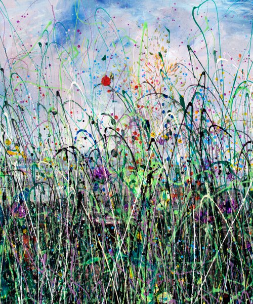 Jackson Pollock Style Meadow by Lena Owens at OLena Art