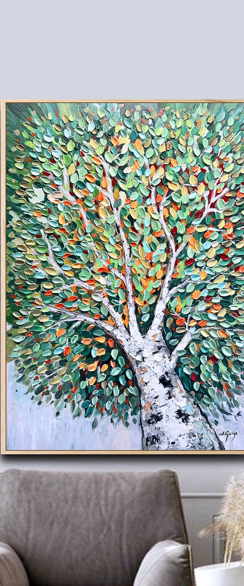 Golden Green Tree by Lana Guise