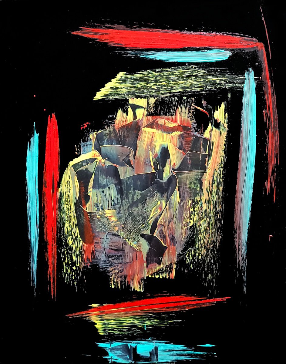 Expressive Abstract Acrylic Painting By Newel Hunter, 16 X 20", At Its Source, Original Artwork