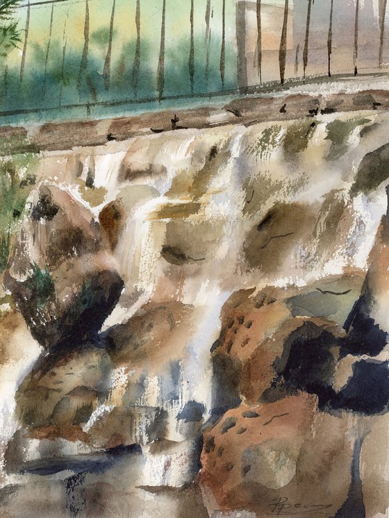 Waterfall by the Bridge