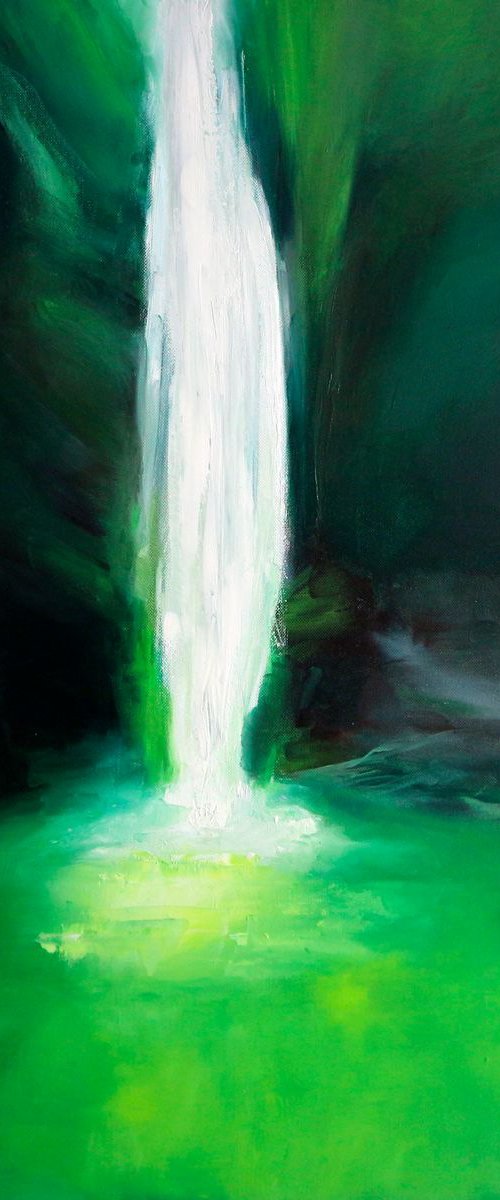 Oil painting on Canvas Waterfall Landscape by Anna Lubchik