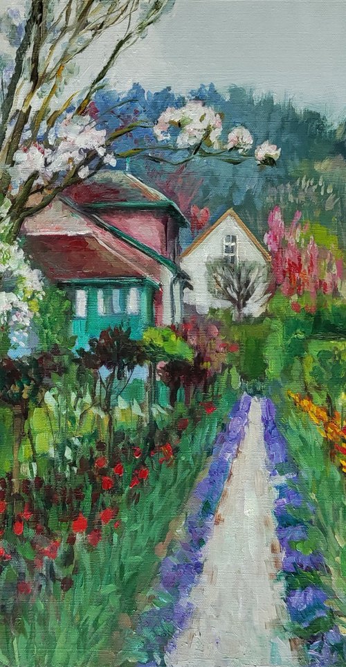 Blooming Garden in Giverny by Anna Belan