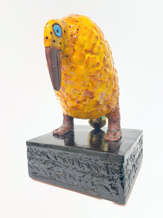 Orange Bird with Golden Egg