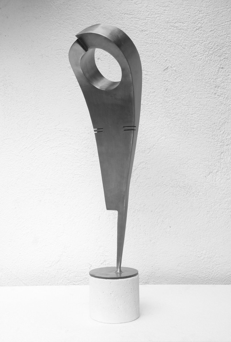 Organic Abstract Sculpture By Roberto Canduela Luengo, 7 X 25", Obosom 22, Original Artwork