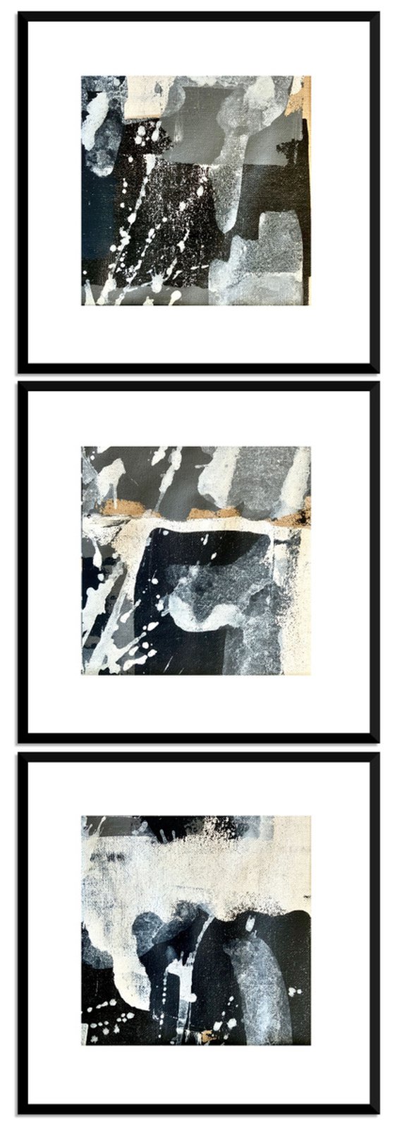 Abstract No. 17520-1-3 black & white  -set of 3