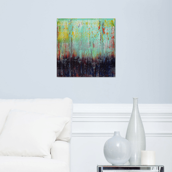 50x50 cm | 19,5x19,5″ Abstract Landscape Painting Original oil painting Canvas art