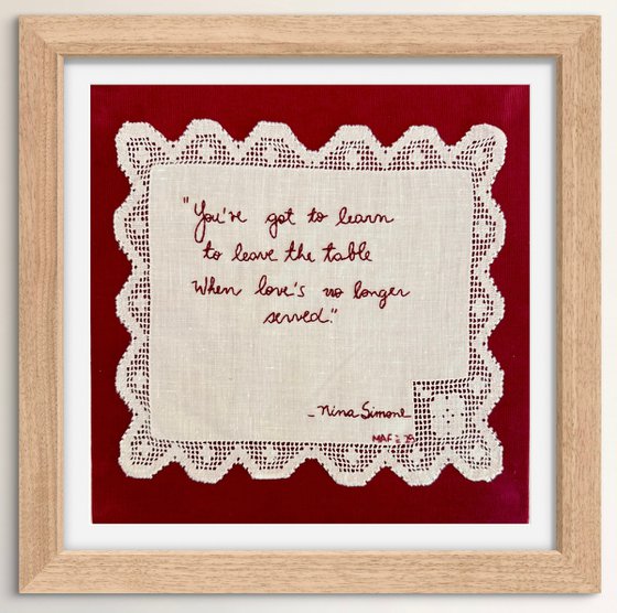 "Love's no longer served"