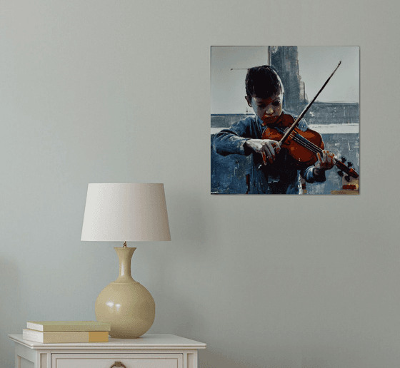 The boy and his violin