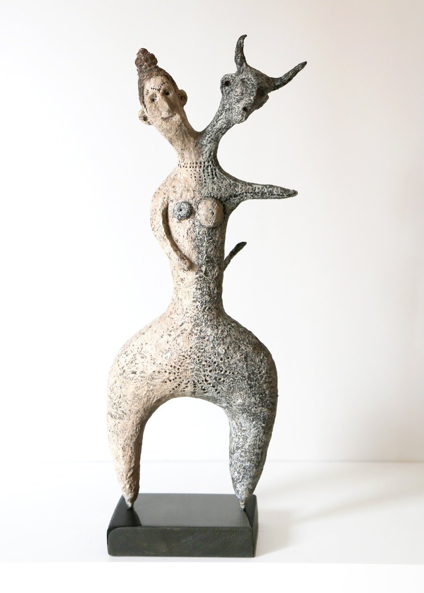 Expressive Portrait Sculpture By Sol Vil, 6 X 17", Metamorfosi, Original Artwork