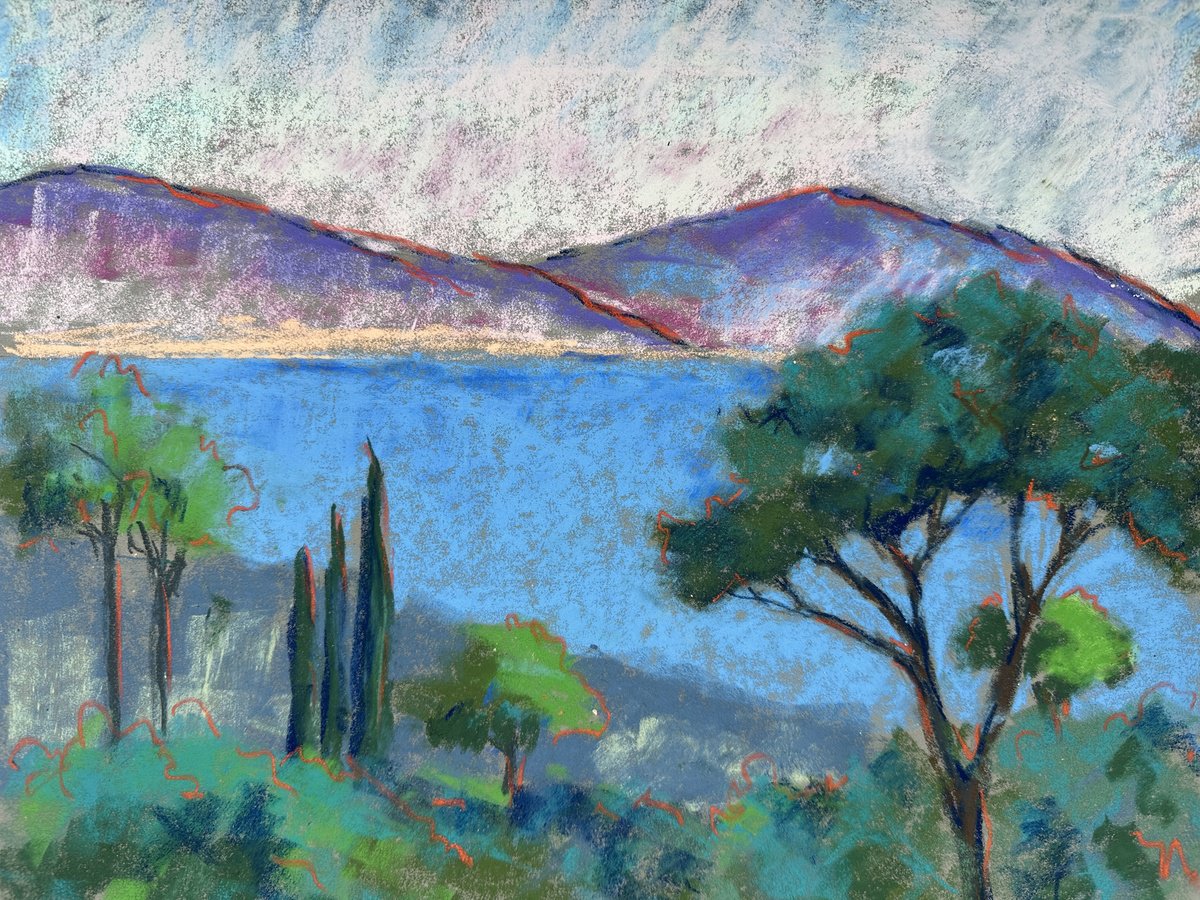 Impressionistic Pastel Drawing , Coastal Calm 2 By Irina Anis, 16 X 12, Artwork For Sale On Artfinder