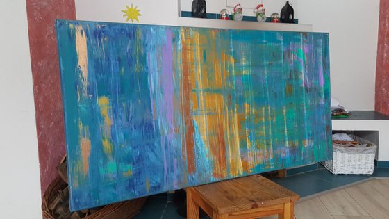 Discover the Truth - Large two layer palette knife painting