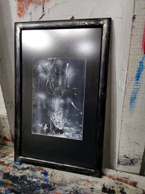 Framed spontaneous enigmatic dark still life special artwork collection master Ovidiu Kloska