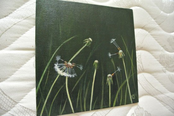 'Wishes on the Wind', Dandelion Painting, Floral