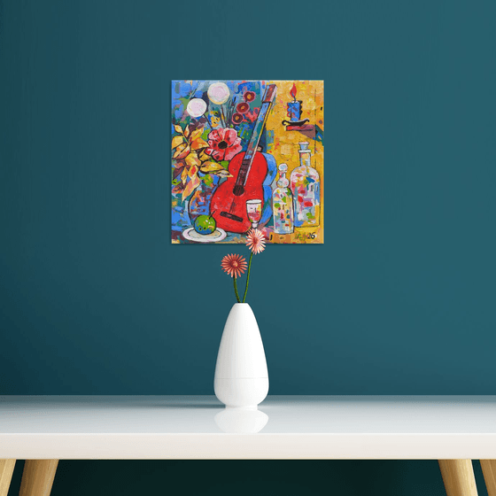 Still Life with Red Guitar