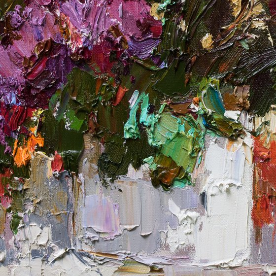 Lilacs - impasto painting