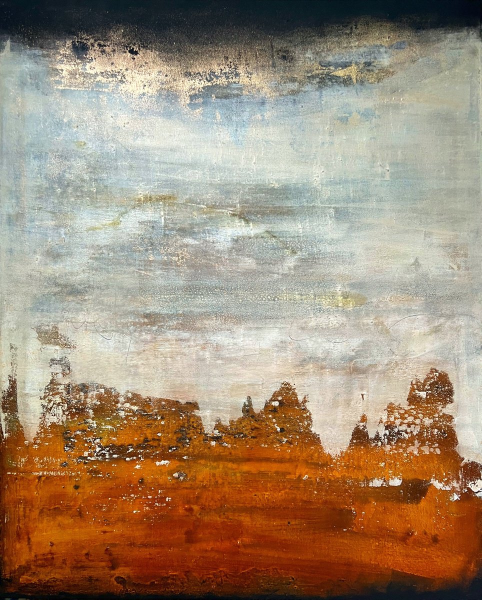 Abstract Painting By Sergio Aranda, 32 X 39", Beyond Daylight, Original Artwork