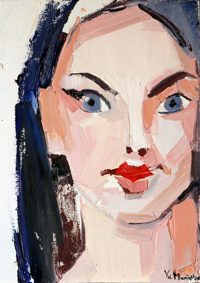 Woman portrait - Face - Oil painting by Yuliia Meniailova