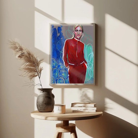Red Woman Portrait