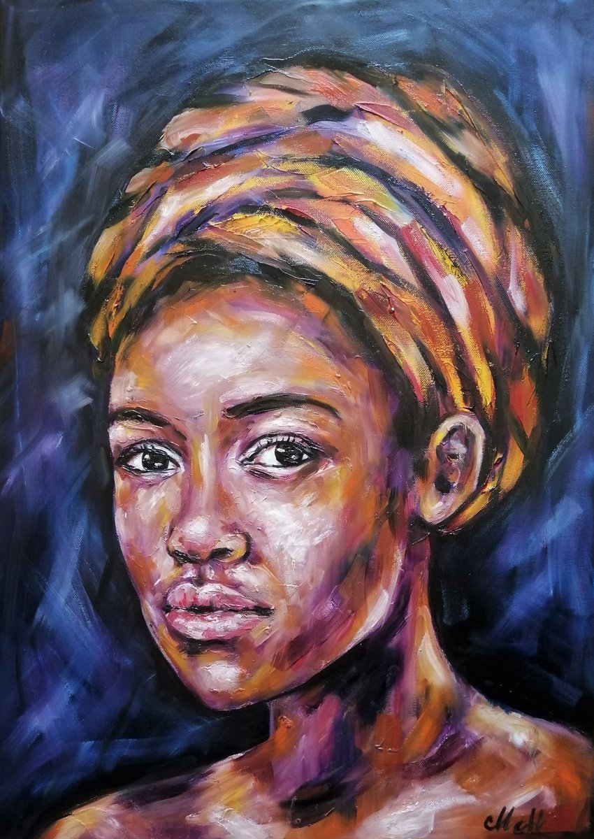 African Woman Oil painting by Mateja Marinko | Artfinder