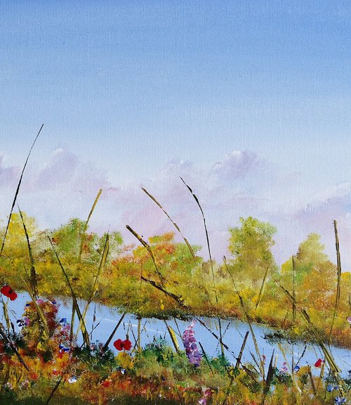 Wild Flowers Down By The River by Graham Evans