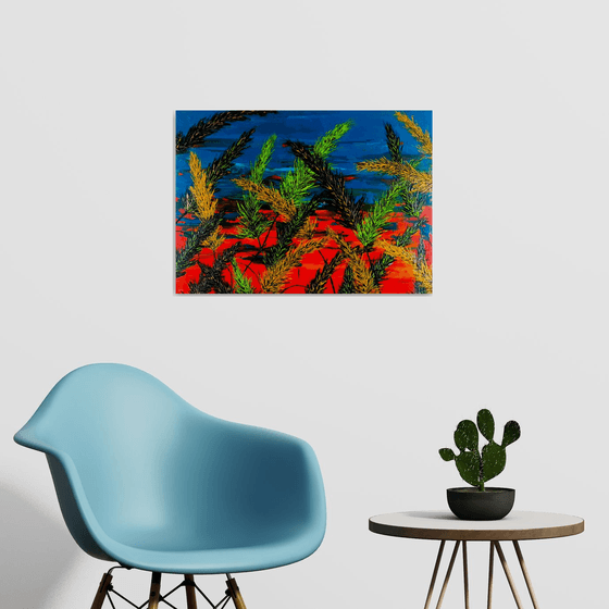 Grass And Turquoise Sky