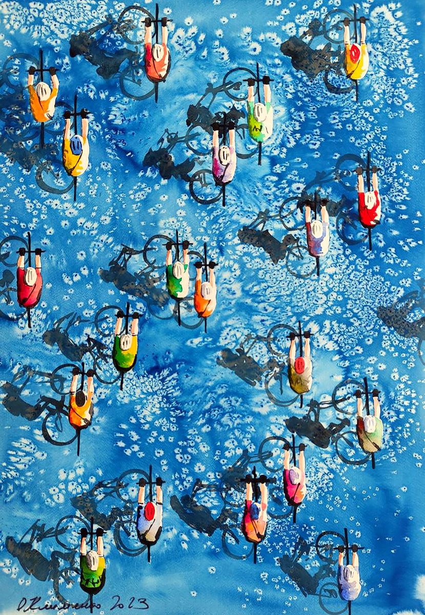 Impressionistic Portrait Watercolour By Elena Klimenko, 20 X 28, Marathon, Original Artwork