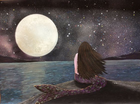 Mermaid in the moonlight