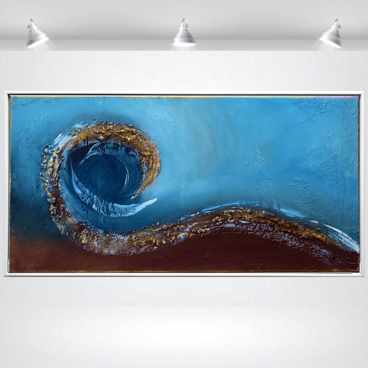 Abstract Acrylic Painting By Edelgard Schroer, 41 X 21, Flow Of Time, Original Artwork