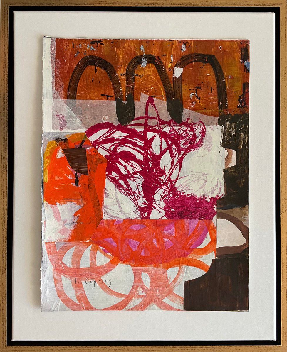 Abstract Painting By Linda Coppens, 17 X 21", Co-2025-04, Original Artwork