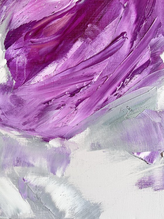 Violet mix - large roses, rough, abstract flowers ХL.