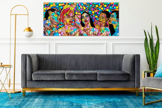 African American art with abstract black women