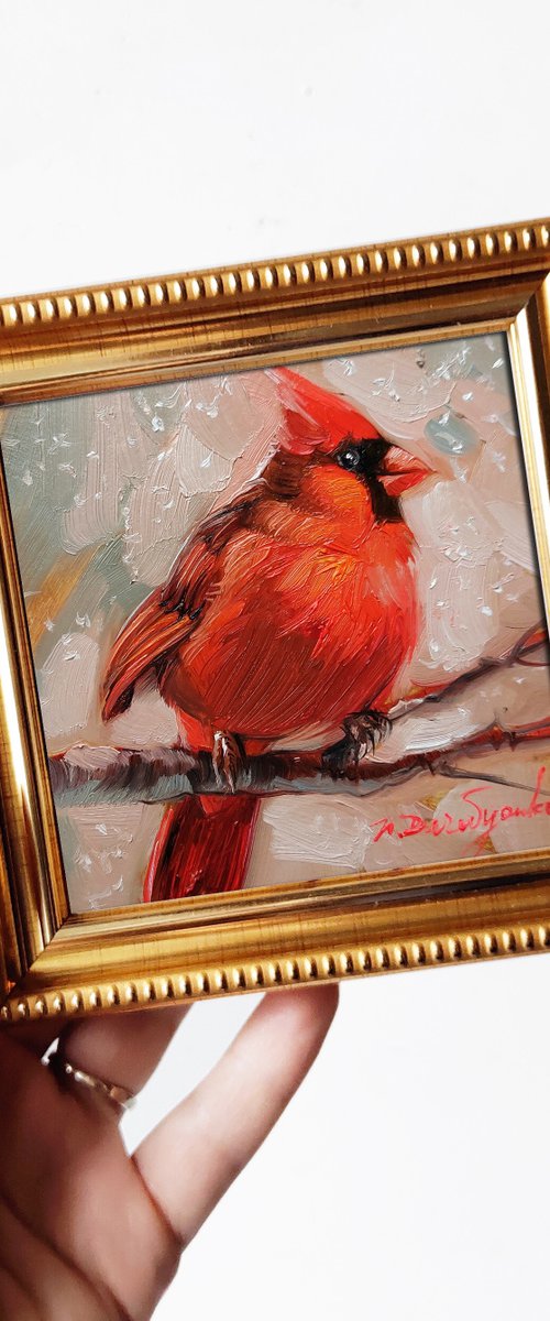 Cardinal bird by Nataly Derevyanko