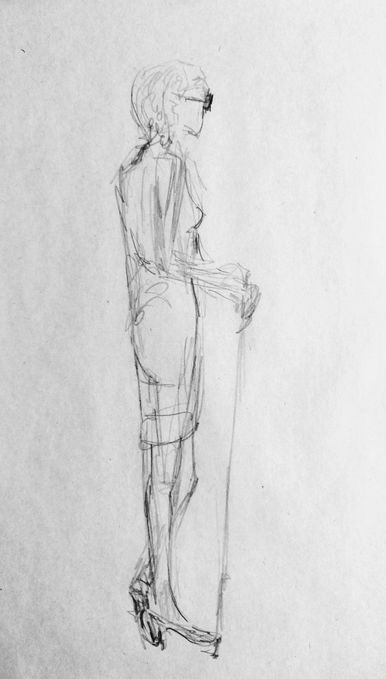 Sketch "Transparent". Original pencil drawing on beige paper