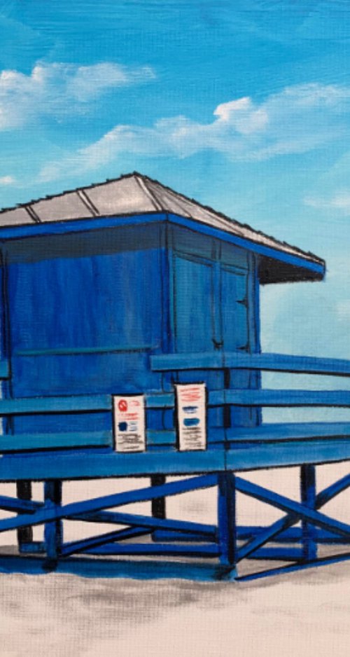 Siesta Key Blue Lifeguard Stand by Lloyd Dobson