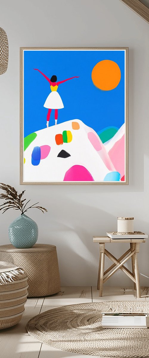 Woman Joyful Mountain Top by Sasha Robinson