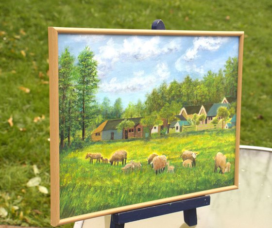 Countryside with sheep