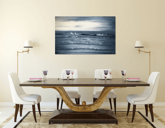 Looking into Eternity, large monochromatic ocean painting