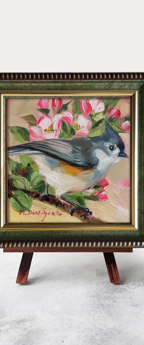 Bird on branch by Nataly Derevyanko