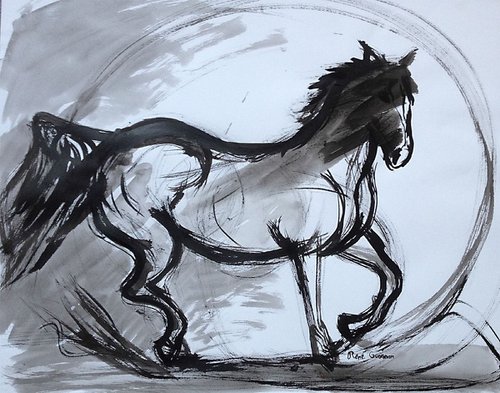 dynamic horse sketch by René Goorman
